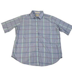 L.L. Bean Pastel‎ Purple Plaid Button Up Youth Sz 18 Short Sleeve Collared Shirt